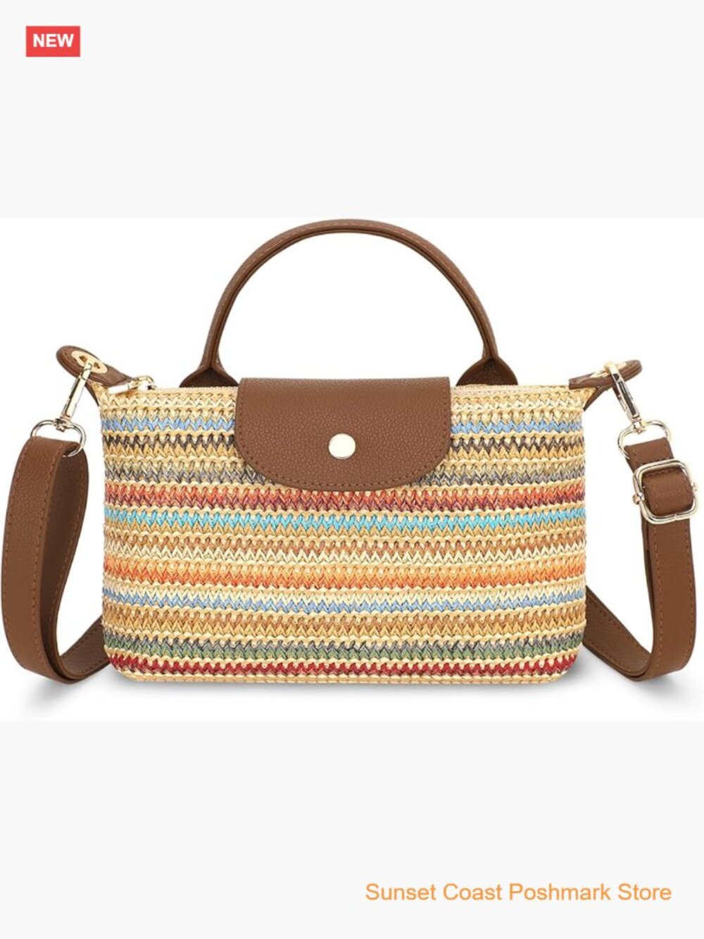 Small Woven Straw Mini Tote Bag Crossbody Satchel Handbag Summer Beach Shoulder